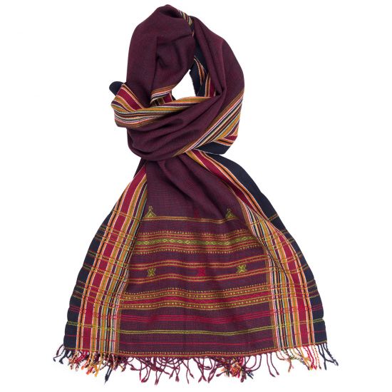 Myra Scarf - Maroon/Black Checks